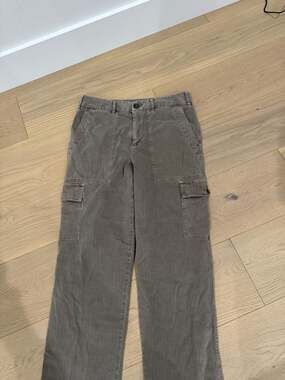 James Perse Grey Cotton Herringbone Cargo Pants Size 2